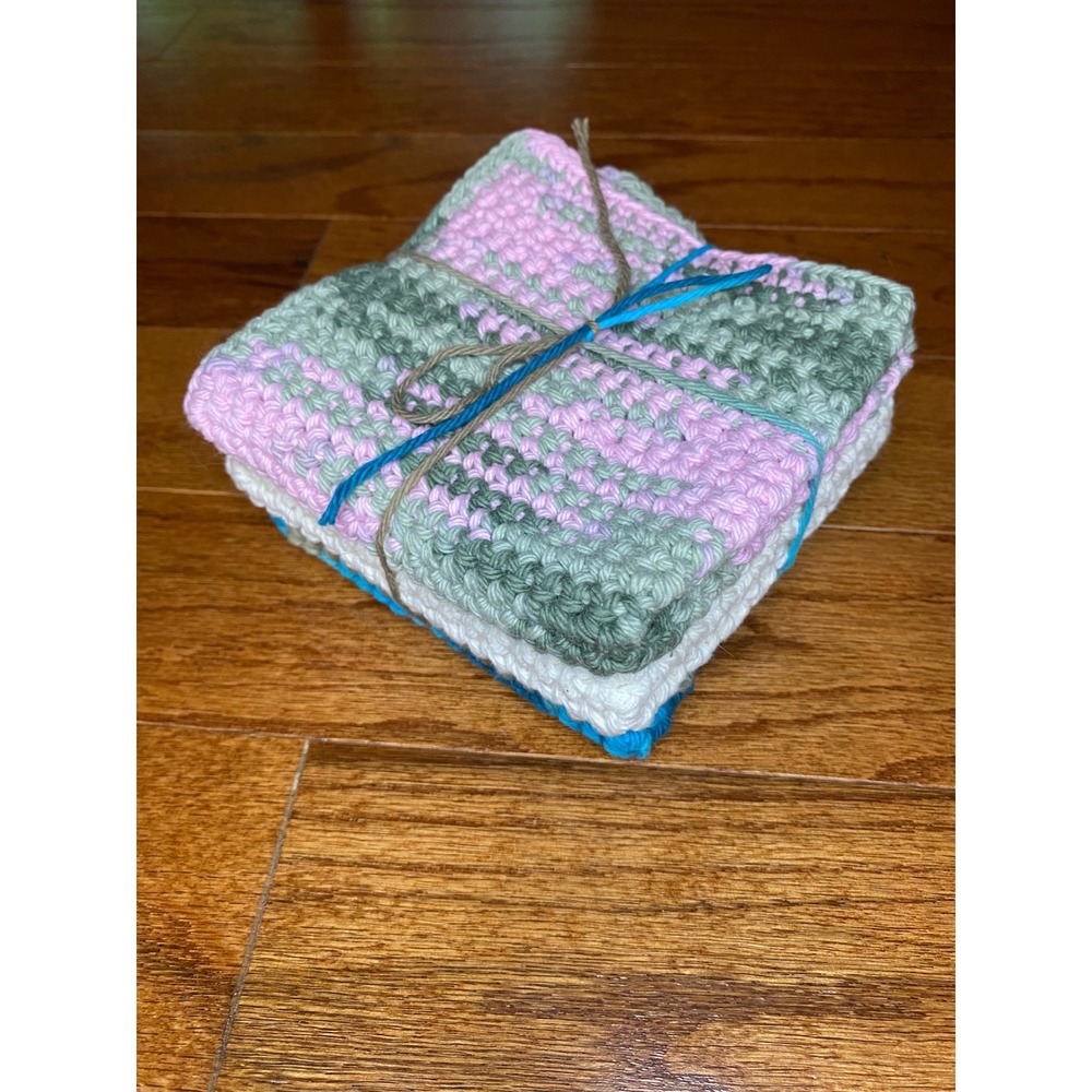 Set of 3‎ Handmade Crochet Washcloths